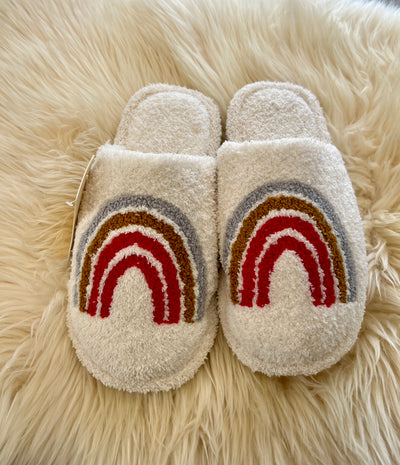 natural rainbow slippers