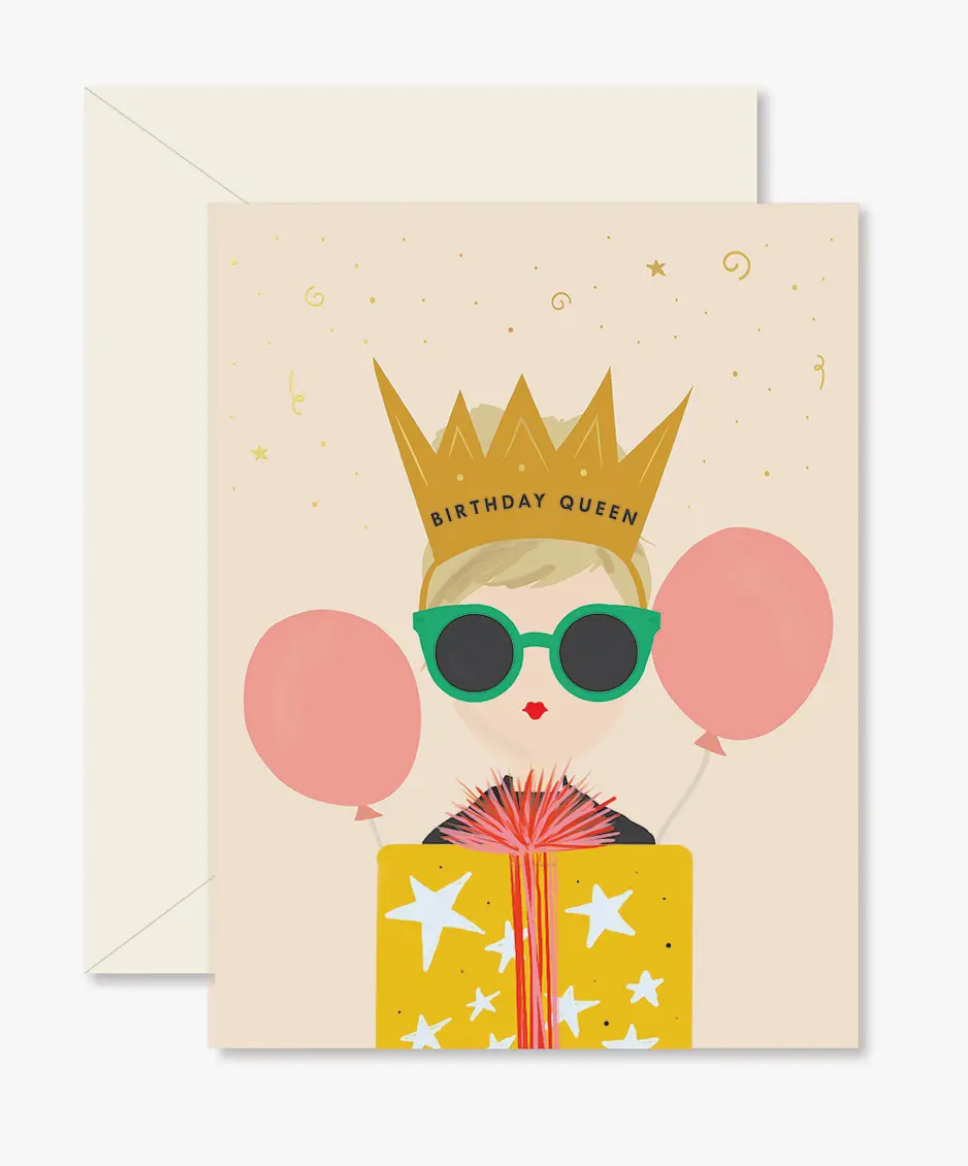 birthday queen greeting card