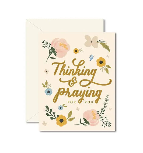 thinking and praying for you card