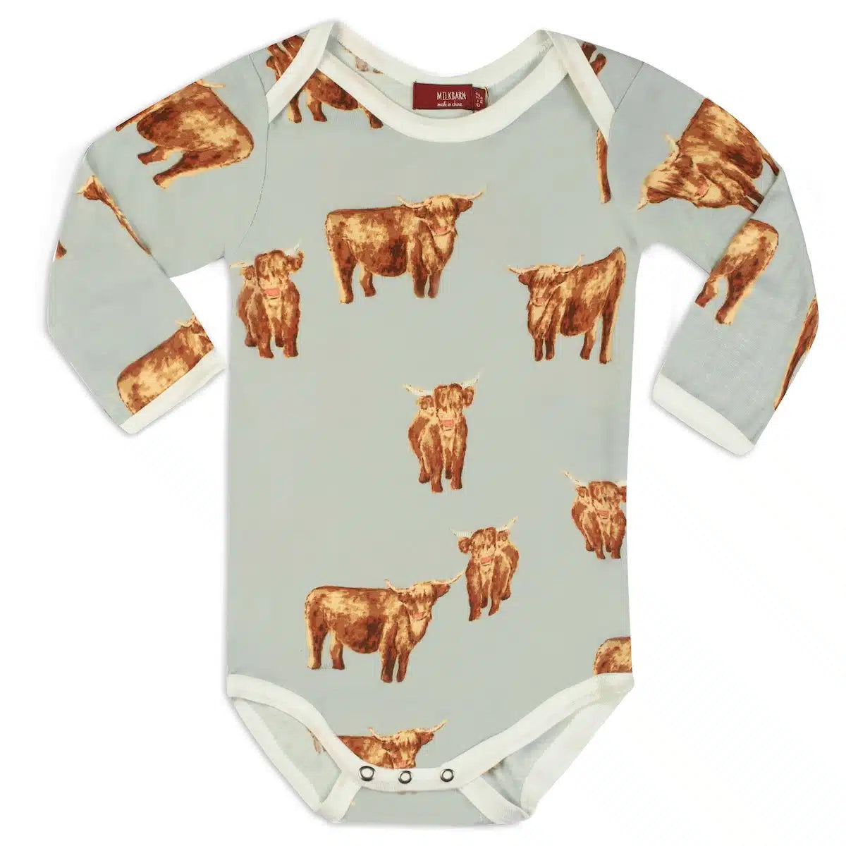 bamboo l/s highland cow one piece