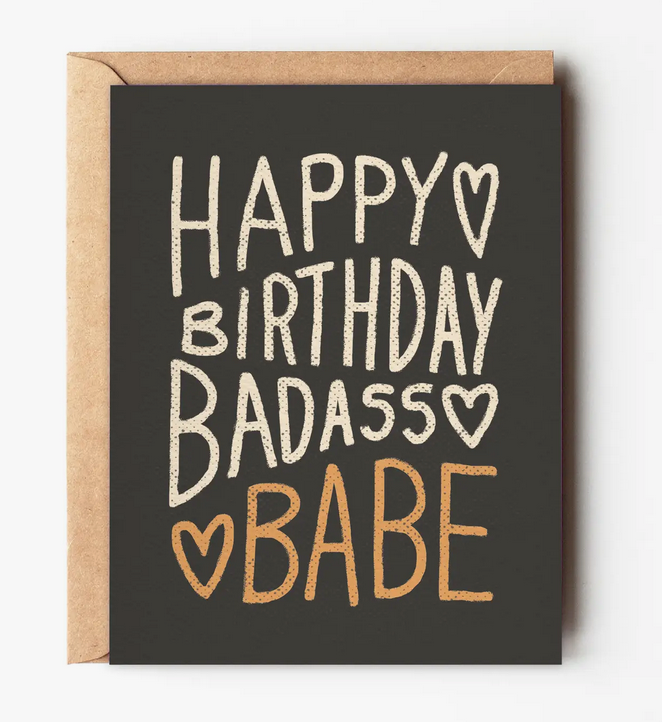 happy birthday badass babe card