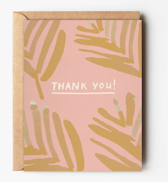 thank you pink palm card