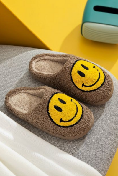 happy face slippers