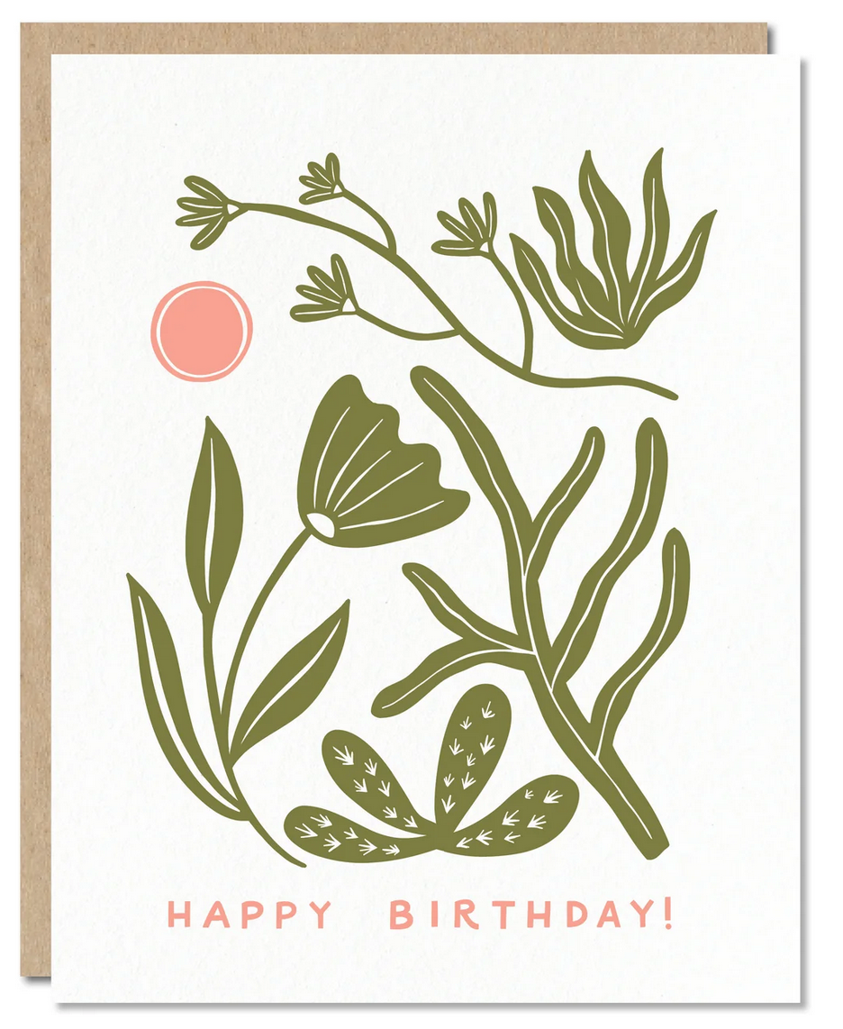 abstract desert birthday card