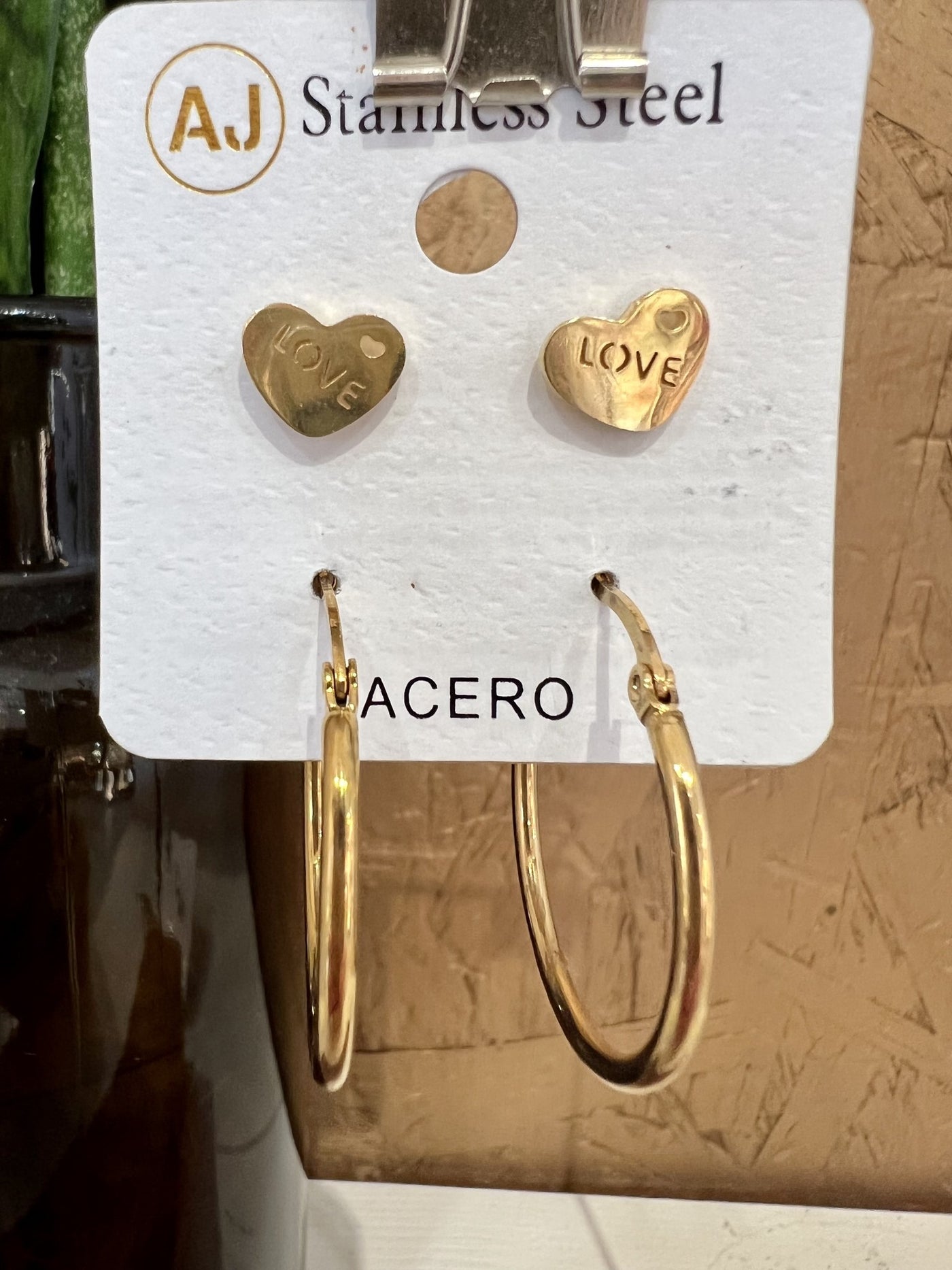 duo pair (heart and hoops) earrings
