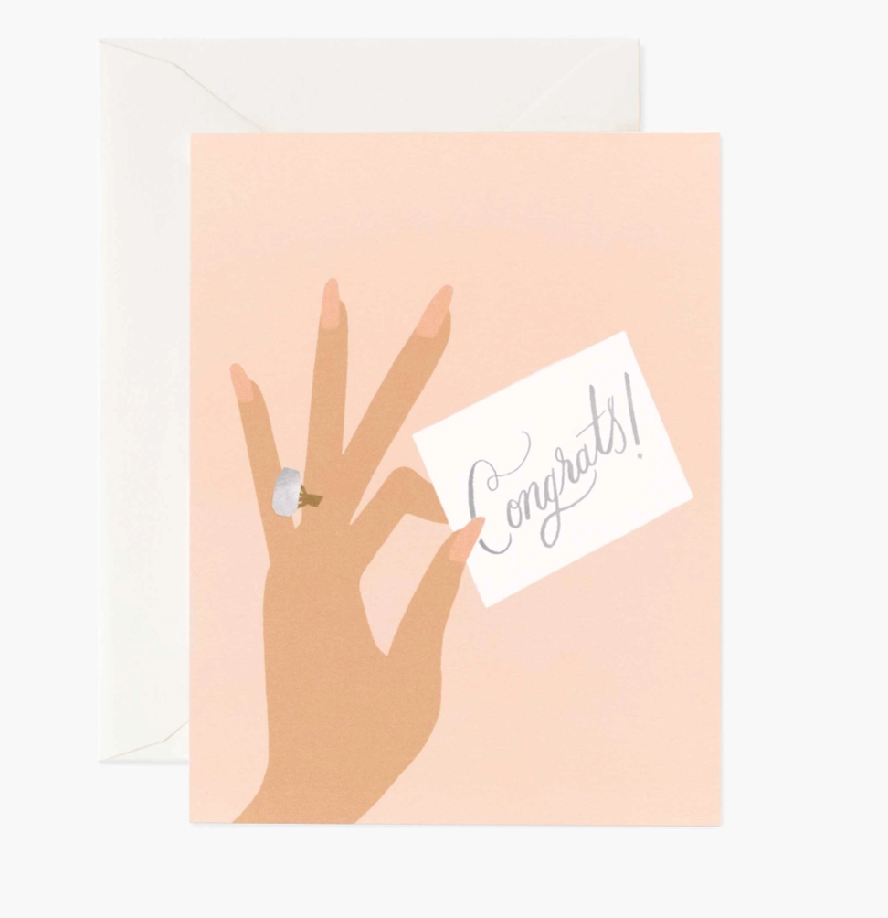 rifle paper congrats ring card