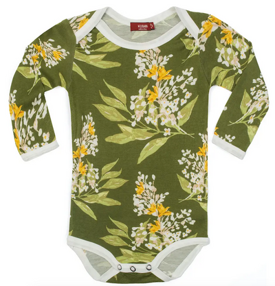 bamboo l/s green floral