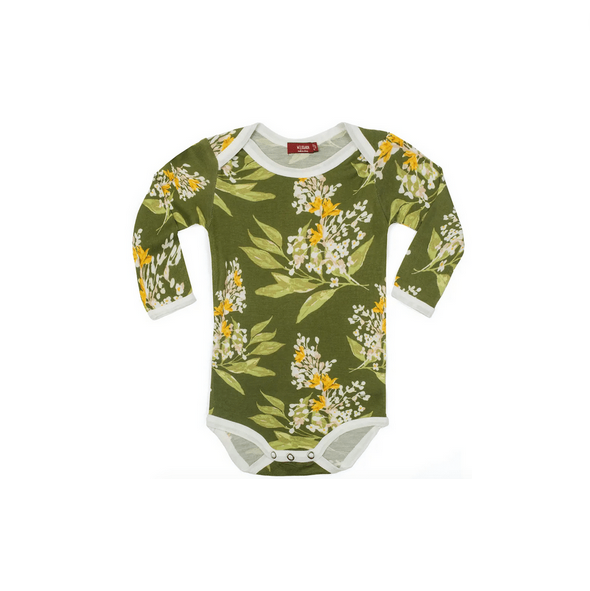 bamboo l/s green floral