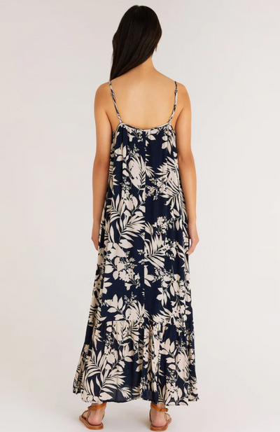 z supply rocco abstract leaf maxi dress